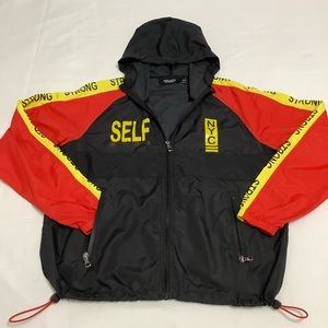 Galaxy by Harvic Zip up nylon lightweight jacket S  (W323)